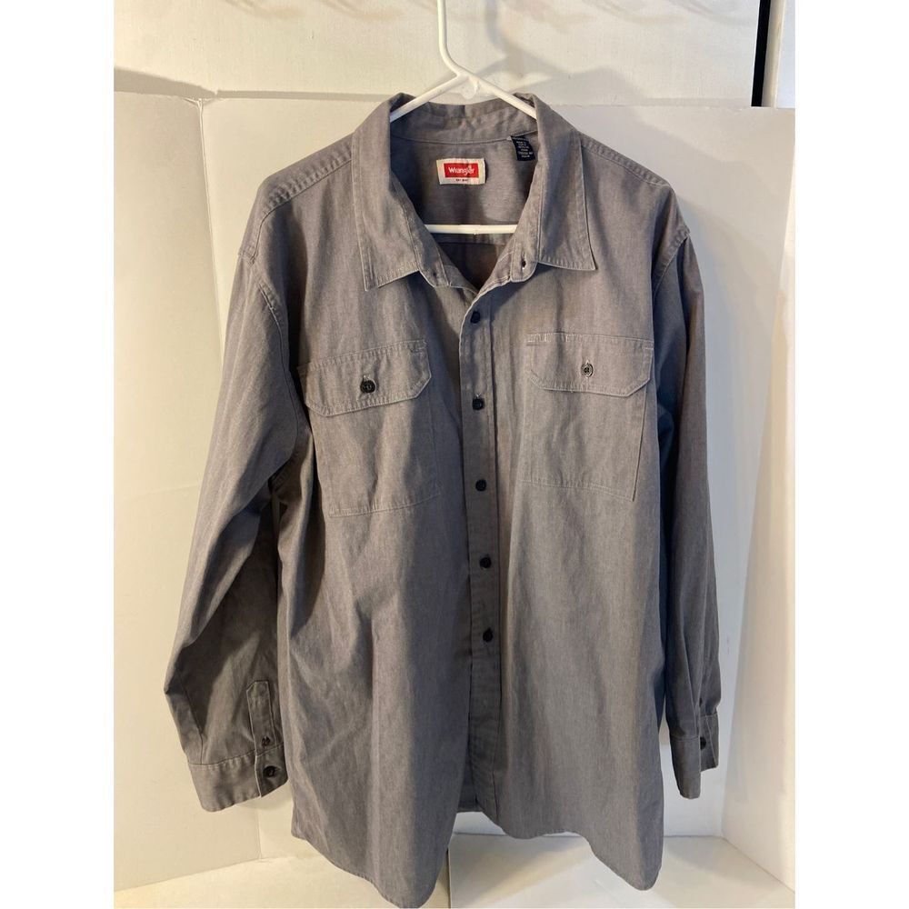 Wrangler xxl gray black‎ button shirt long sleeves